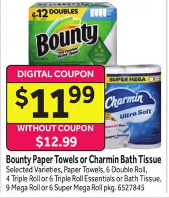 Stop&Shop Bounty Paper Towels or Charmin Bath Tissue offer