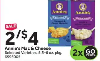 Stop&Shop Annie's Mac & Cheese offer