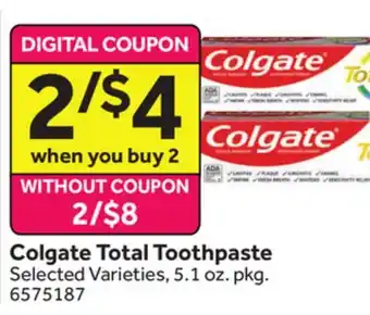 Stop&Shop Colgate Total Toothpaste offer