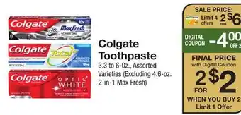 The Fresh Grocer Toothpaste offer