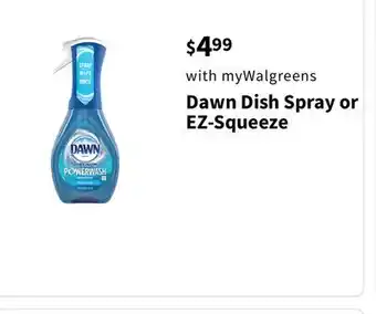 Walgreens Dawn Dish Spray or EZ-Squeeze offer