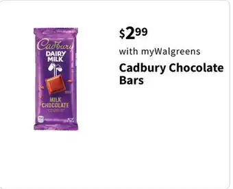 Walgreens Cadbury Chocolate Bars offer