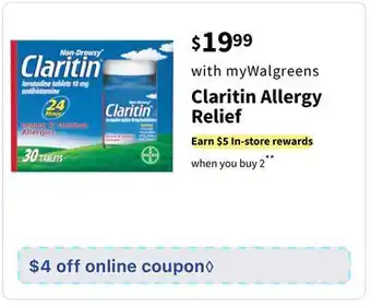 Walgreens Claritin Allergy Relief offer