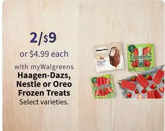 Walgreens Haagen-Dazs, Nestle or Oreo Frozen Treats offer