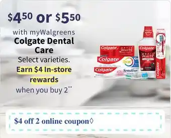 Walgreens Colgate Dental Care offer