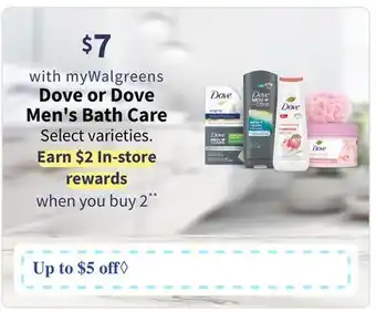 Walgreens Dove or Dove Men's Bath Care offer