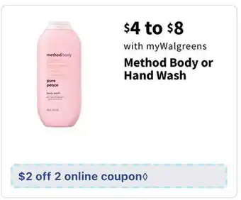Walgreens Method Body or Hand Wash offer