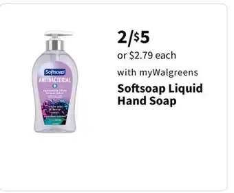 Walgreens Softsoap Liquid Hand Soap offer