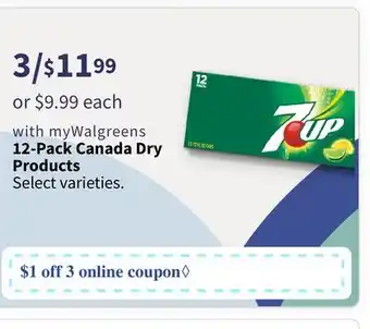 Walgreens 12-Pack Canada Dry Products offer