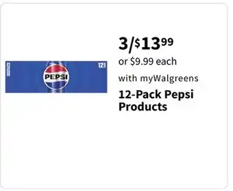 Walgreens 12-Pack Pepsi Products offer