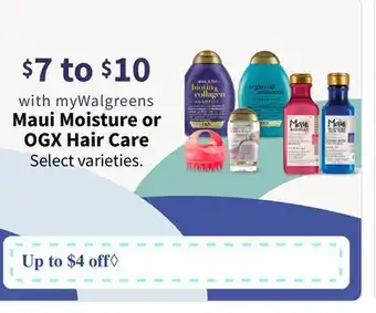 Walgreens Maui Moisture or OGX Hair Care offer