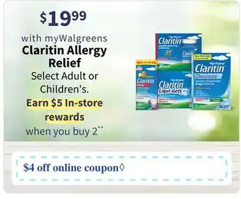 Walgreens Claritin Allergy Relief offer