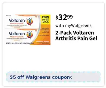 Walgreens 2-Pack Voltaren Arthritis Pain Gel offer