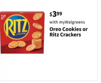 Walgreens Oreo Cookies or Ritz Crackers offer