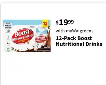 Walgreens 12-Pack Boost Nutritional Drinks offer