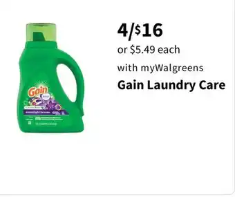 Walgreens Gain Laundry Care offer