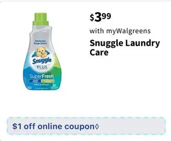 Walgreens Snuggle Laundry Care offer