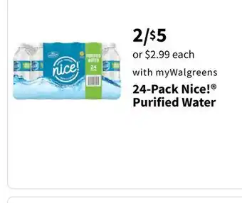 Walgreens 24-Pack Nice! Purified Water offer