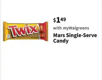 Walgreens Mars Single-Serve Candy offer