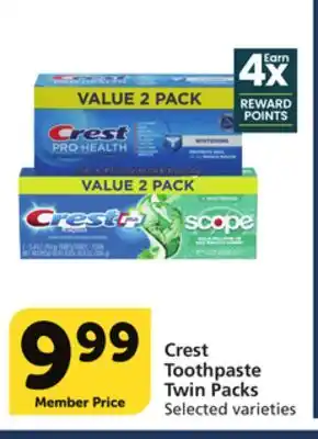 Vons Crest Toothpaste Twin Packs offer