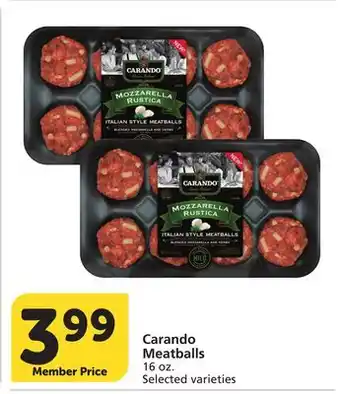 Vons Carando Meatballs offer