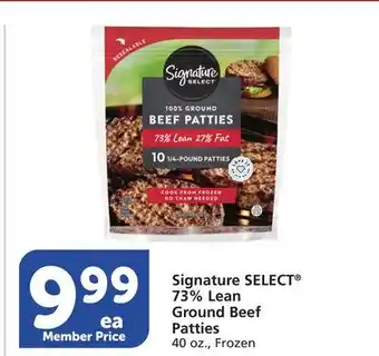 Vons Signature SELECT 73% Lean Ground Beef Patties offer