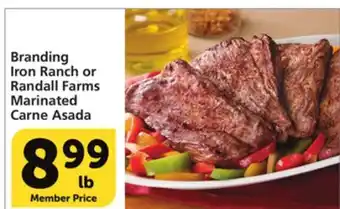 Vons Branding Iron Ranch or Randall Farms Marinated Carne Asada offer