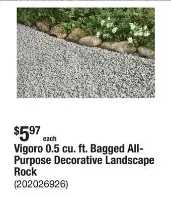 The Home Depot Vigoro 0.5 cu. ft. Bagged All-Purpose Decorative Landscape Rock offer