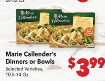 Vallarta Supermarkets Marie Callender's Dinners or Bowls offer