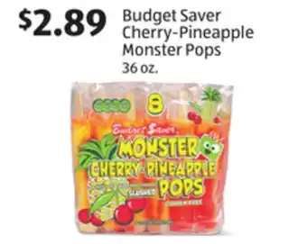 Aldi Budget Saver Cherry-Pineapple Monster Pops offer