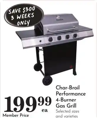 Pavilions Char-Broil Performance 4-Burner Gas Grill offer