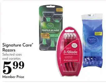 Pavilions Signature Care Razors offer