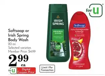 Pavilions Softsoap or Irish Spring Body Wash offer