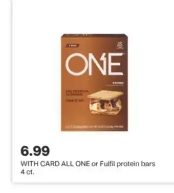 CVS ALL ONE or Fulfil protein bars 4 ct offer