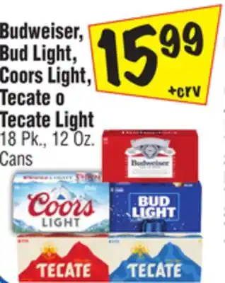 El Super Budweiser, Bud Light, Coors Light, Tecate o Tecate Light offer