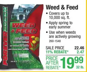 Menards FOREVER GREEN Weed & Feed Lawn Fertilizer - 10,000 sq. ft offer