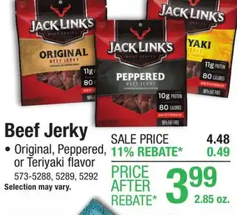 Menards Jack Link's Original Beef Jerky - 2.85 oz offer