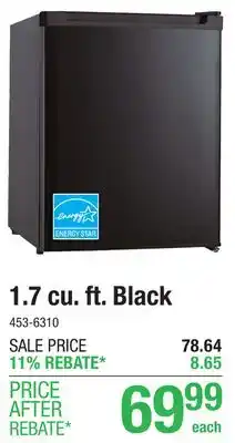 Menards Criterion 1.7 cu. ft. Black Compact Refrigerator offer