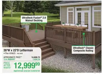 Menards 26' x 22' Letterman Corner Deck Material List offer