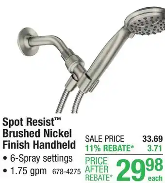 Menards Moen Attune Eco-Performance 6-Spray Setting Brushed Nickel Handheld Shower offer