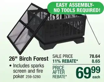 Menards Backyard Creations 26 Birch Forest Steel Fire Pit offer