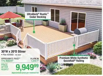 Menards 30' x 20' Stiner Deck Material List offer