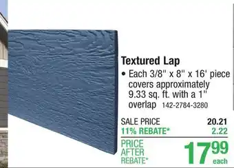 Menards Sherwin-Williams Prefinished 3/8 x 8 x 16' Crimson Red Textured Engineered Wood Lap Siding offer