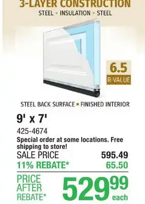Menards Ideal Door Traditional 9' x 7' White Insulated Garage Door (R-Value 6.5) offer