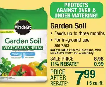 Menards Miracle-Gro Vegetables & Herbs Garden Soil - 1.5 cu. ft offer