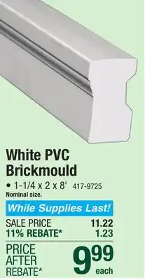 Menards 1-1/4 x 2 x 8' White PVC Brickmould offer