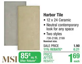 Menards MS International Harbor Sandhill 12 x 24 Ceramic Floor and Wall Tile offer