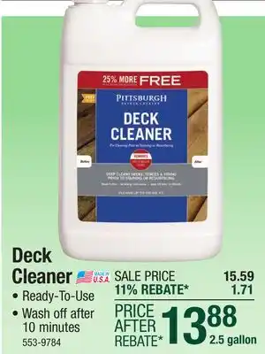 Menards Pittsburgh Paints & Stains Deck Cleaner - 2.5 gal offer