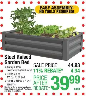 Menards Master Garden 48 x 36 Metal Raised Garden Bed offer