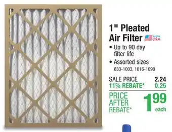 Menards True Blue Basic 12 x 20 x 1 MERV 7 Pleated Air Filter offer